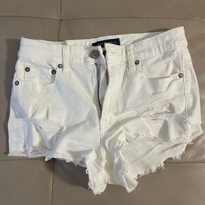 Aeropostale White Ripped Jean Shorts